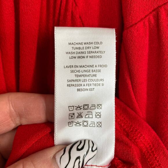 Anthro Eri + Ali Red Bell Sleeve Baby Doll Peasant Top Blouse Small S - Picture 5 of 6